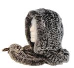 pelshue kanin med halstørklæde